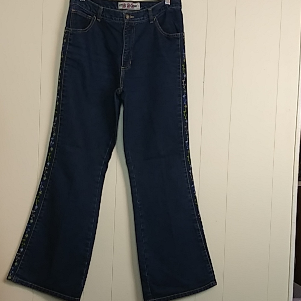 Second Generation Floral Embroidered Jeans Bootcu… - image 8